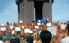 Monks demonstrating in 1998